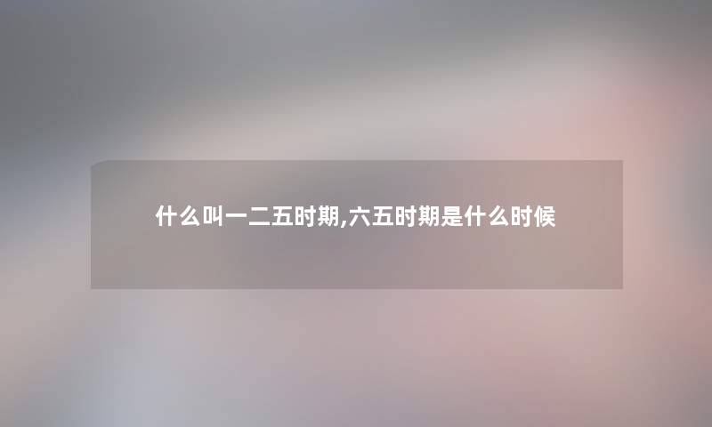 什么叫一二五时期,六五时期是什么时候