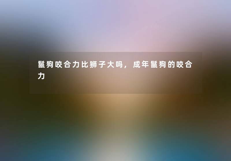 鬣狗咬合力比狮子大吗,成年鬣狗的咬合力