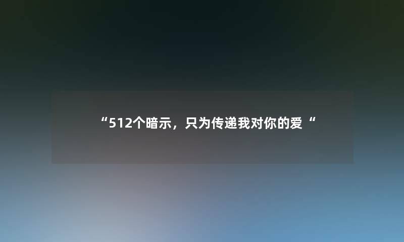 “512个暗示，只为传递我对你的爱“