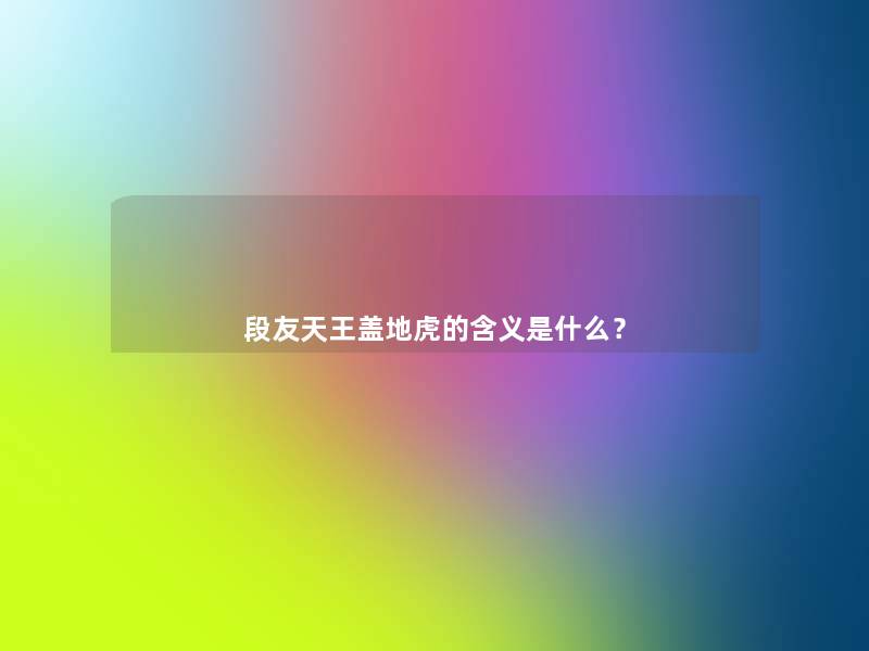 段友天王盖地虎的含义是什么？