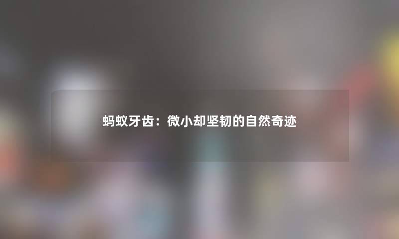 蚂蚁牙齿：微小却坚韧的自然奇迹