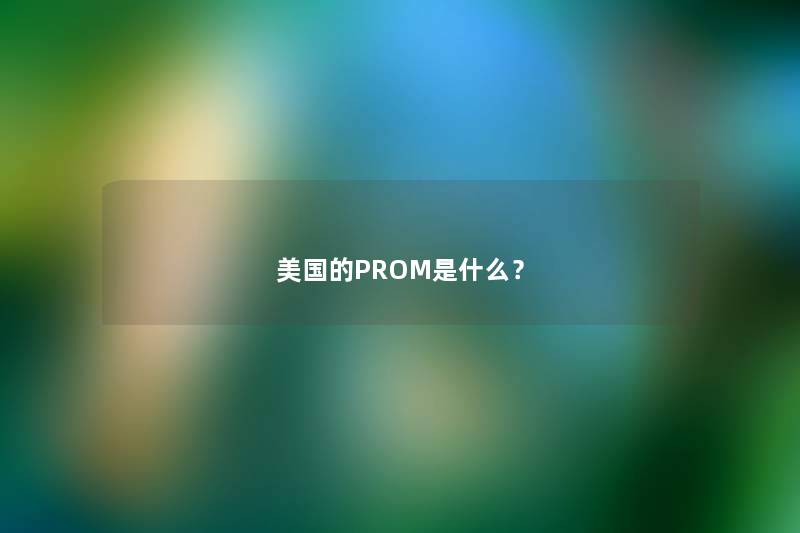 美国的PROM是什么？