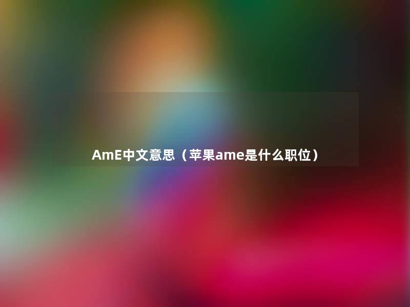 AmE中文意思（苹果ame是什么职位）