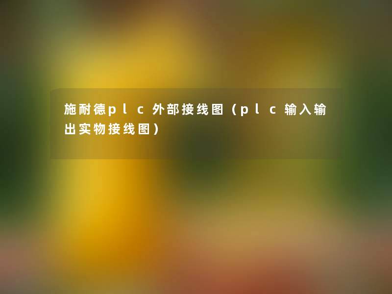 施耐德plc外部接线图（plc输入输出实物接线图）