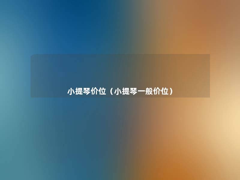 小提琴价位（小提琴一般价位）