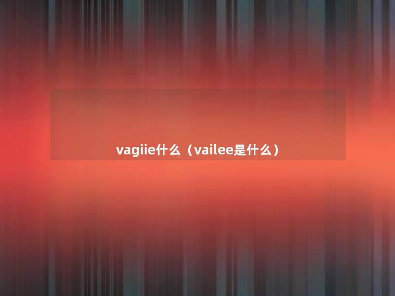 vagiie什么（vailee是什么）