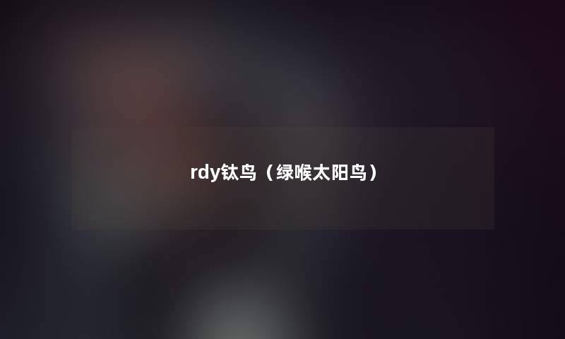 rdy钛鸟（绿喉太阳鸟）