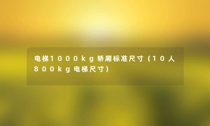 电梯1000kg轿厢标准尺寸（10人800kg电梯尺寸）