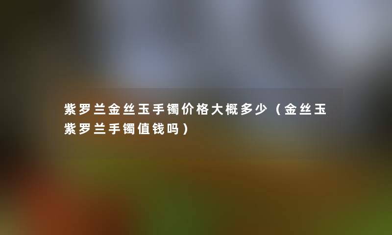 紫罗兰金丝玉手镯价格大概多少（金丝玉紫罗兰手镯值钱吗）