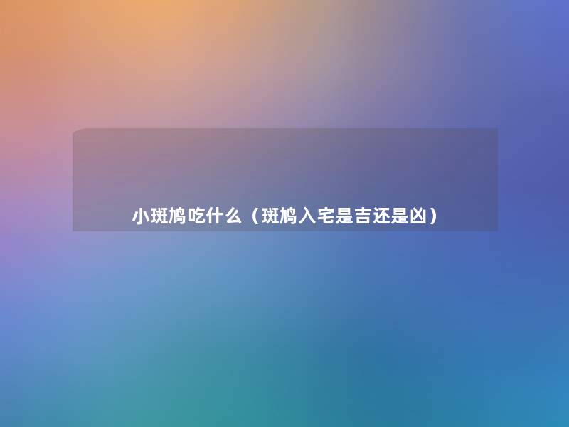 小斑鸠吃什么（斑鸠入宅是吉还是凶）