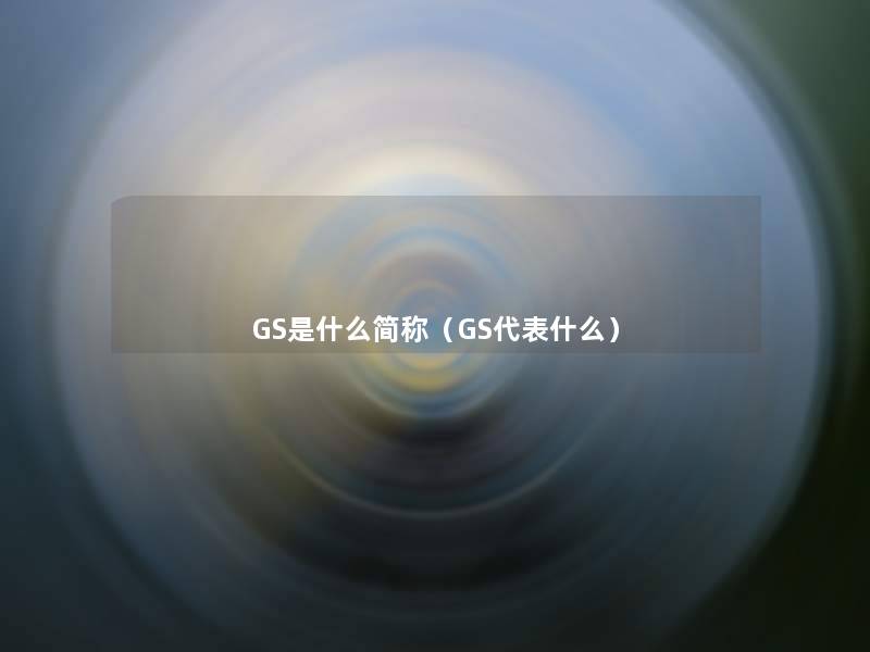 GS是什么简称（GS代表什么）